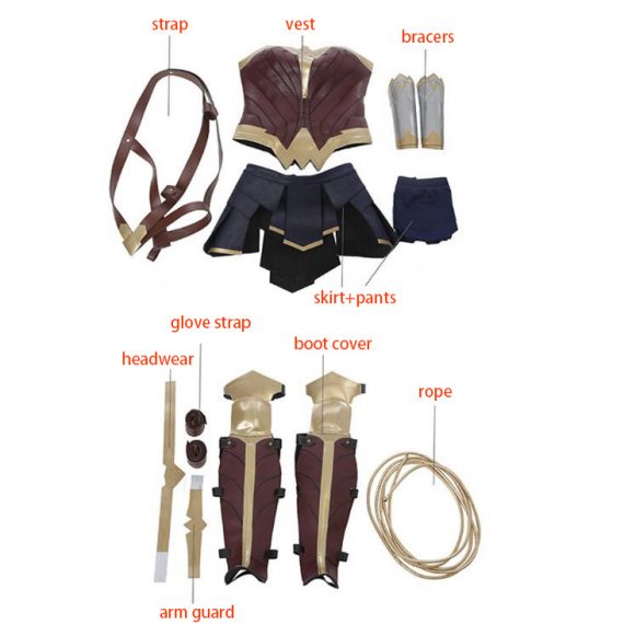 Superhero Wonder Woman Diana Prince cosplay skirt set