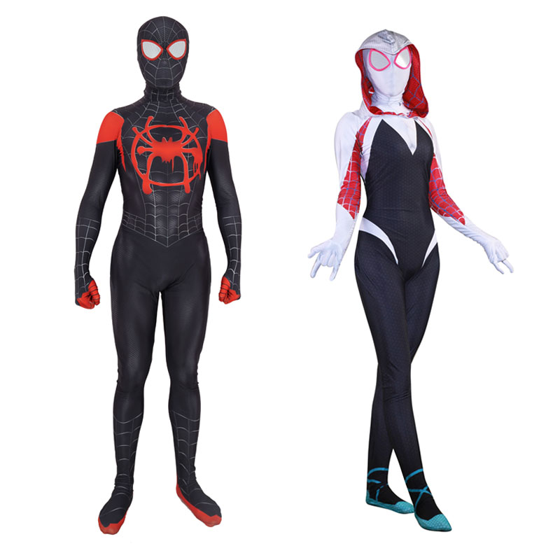 Spiderman Costume Miles Morales and Gwen Stacy Couples Costumes - MYanimec