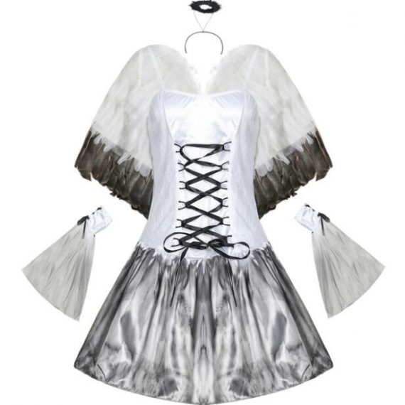 Ladies halloween costume black angel cosplay demon dark angel dress