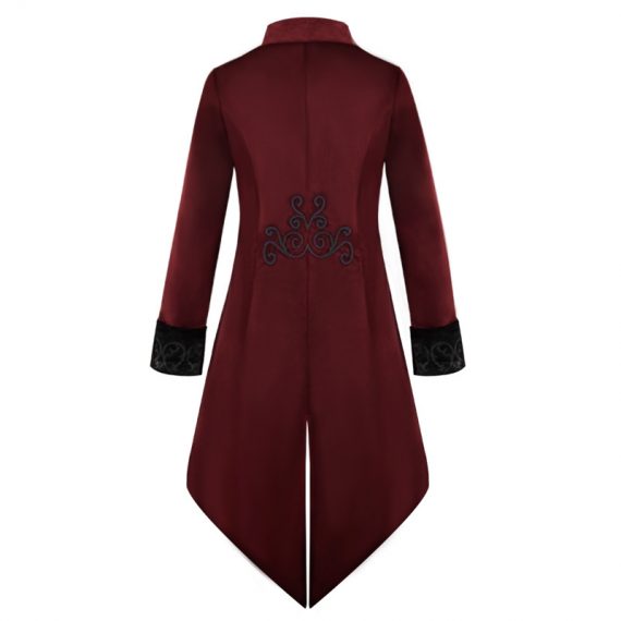 Medieval vintage clothing mid-length tuxedo punk men's coat