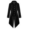 Medieval vintage clothing mid-length tuxedo punk men's coat