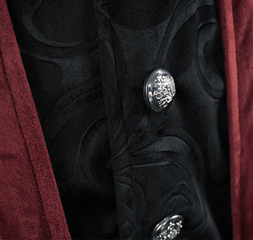 Medieval vintage clothing mid-length tuxedo punk men's coat