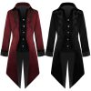 Medieval vintage clothing mid-length tuxedo punk men's coat