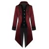 Medieval vintage clothing mid-length tuxedo punk men's coat