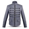 Solid color jacket cardigan men's jacket medieval retro style