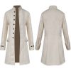 European and American men's coat solid color punk retro men medieval overcoat