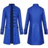 European and American men's coat solid color punk retro men medieval overcoat