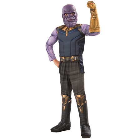 Super villain Thanos kids cosplay costume 3D print boys jumpsuit