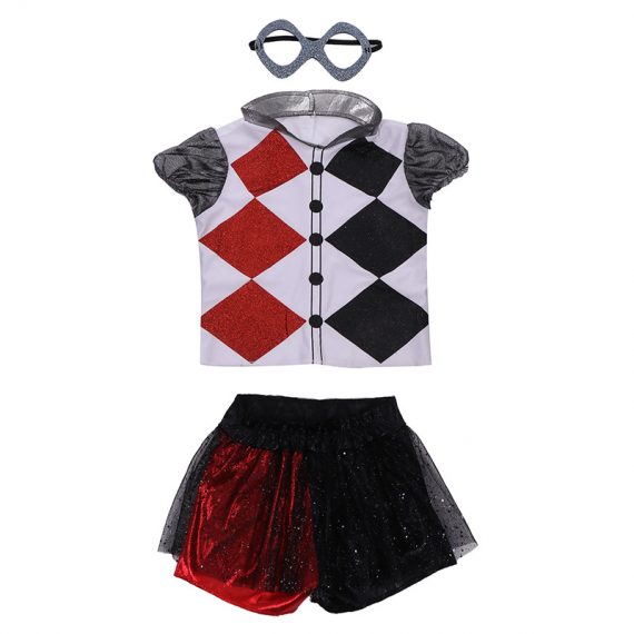 Halloween kids costume movie hero villain Harleen Quinzel cosplay set