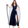 Halloween horror fright night blue starry sky goddess stage magic performance costume