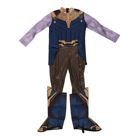 Super villain Thanos kids cosplay costume 3D print boys jumpsuit