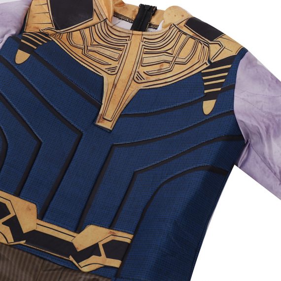 Super villain Thanos kids cosplay costume 3D print boys jumpsuit