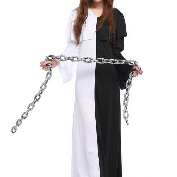 Couple costume black and white ghost halloween adult cosplay clothes