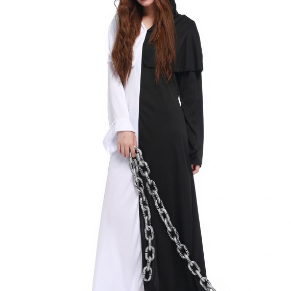 Couple costume black and white ghost halloween adult cosplay clothes
