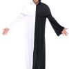 Couple costume black and white ghost halloween adult cosplay clothes