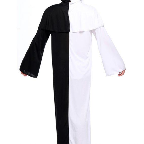 Couple costume black and white ghost halloween adult cosplay clothes