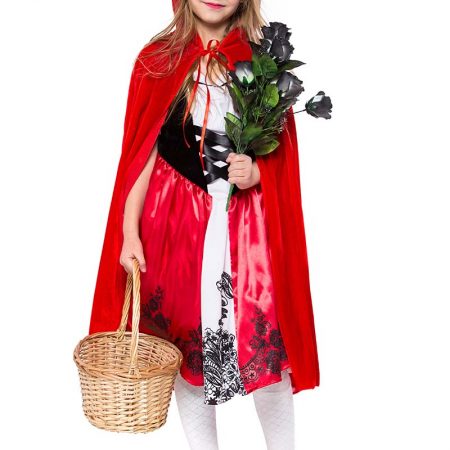 Halloween costume Little Red Riding Hood kids cosplay dress with cloak suit