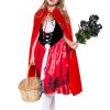 Halloween costume Little Red Riding Hood kids cosplay dress with cloak suit