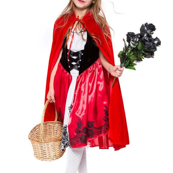 Halloween costume Little Red Riding Hood kids cosplay dress with cloak suit