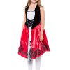 Halloween costume Little Red Riding Hood kids cosplay dress with cloak suit