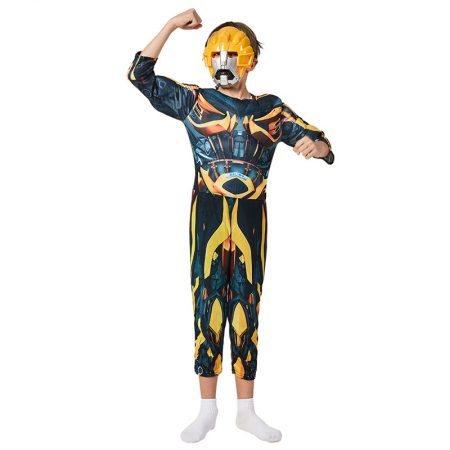 Kids Bumblebee Anime Superhero Costume Boys Halloween Cosplay Jumpsuit