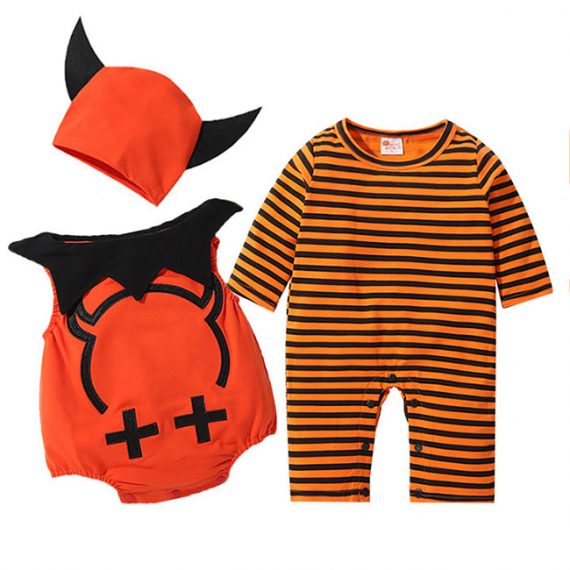 Baby Halloween performance costume long-sleeved little devil one-piece three-piece suit