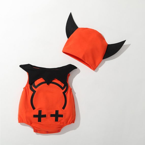 Baby Halloween performance costume long-sleeved little devil one-piece three-piece suit