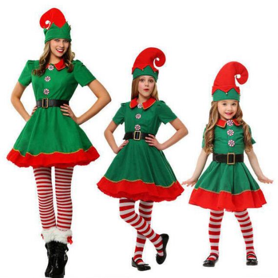 Halloween elf cosplay costume parent-child Christmas suit