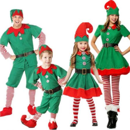 Halloween elf cosplay costume parent-child Christmas suit