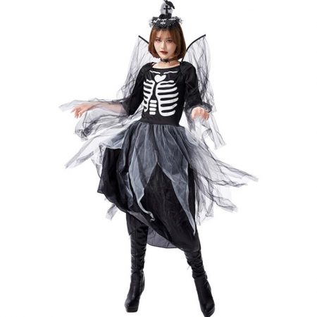 Halloween costume skull print devil angel cosplay skirt suit