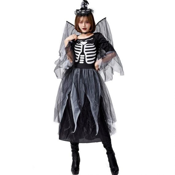 Halloween costume skull print devil angel cosplay skirt suit