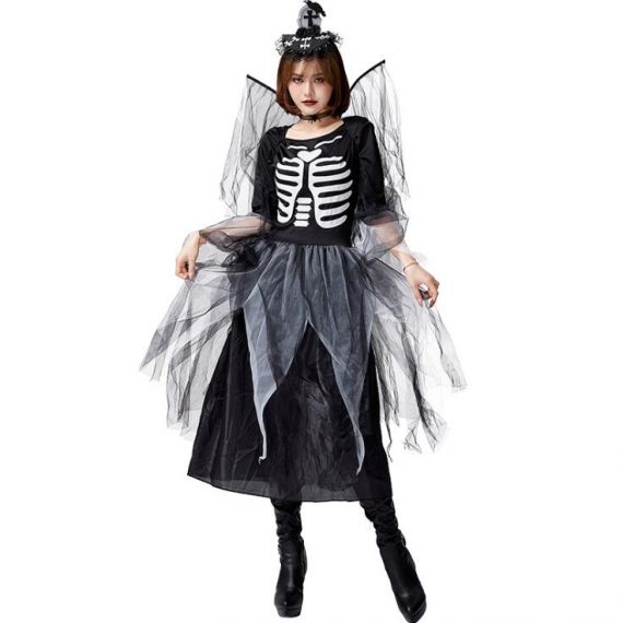 Halloween costume skull print devil angel cosplay skirt suit