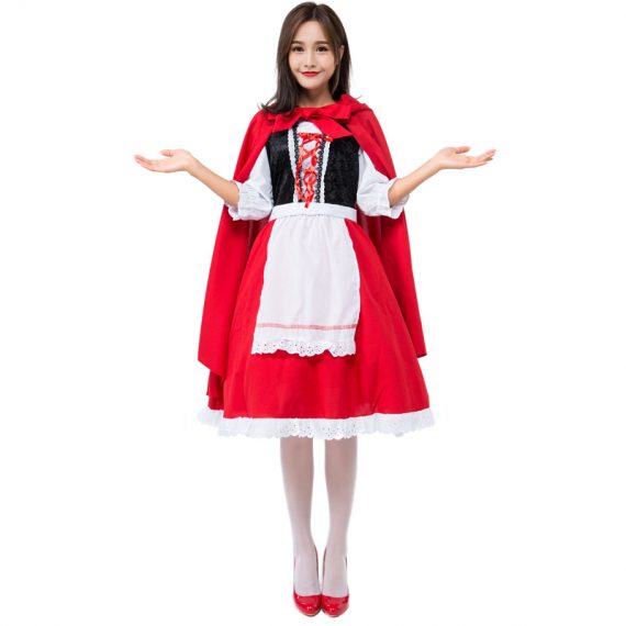Halloween Little Red Riding Hood cosplay red maid stage costume