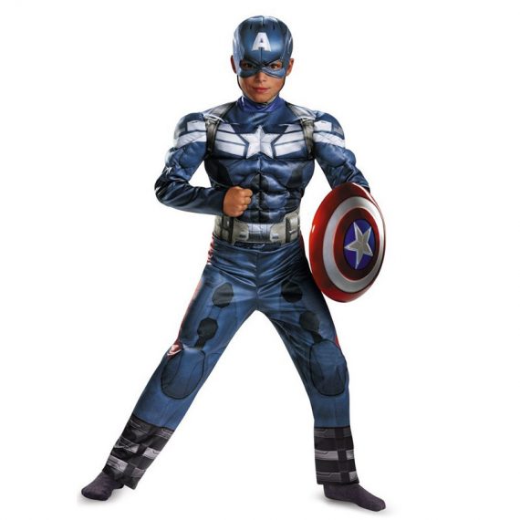 Halloween Kids Captain America cosplay anime jumpsuit Avengers Superhero costume