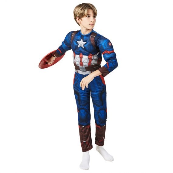 Halloween Kids Captain America cosplay anime jumpsuit Avengers Superhero costume