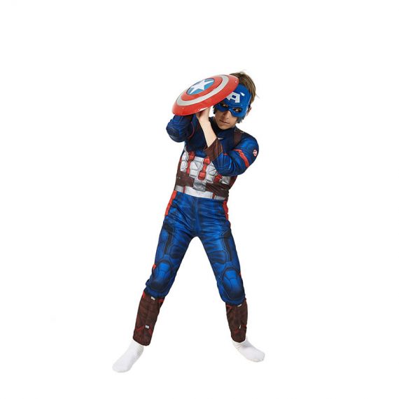 Halloween Kids Captain America cosplay anime jumpsuit Avengers Superhero costume