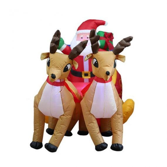 Christmas Garden Decorations Elk Pulling Sleigh Inflatable Santa Claus ornaments