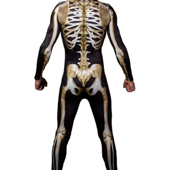 Male Skull Printed Vampire Halloween Costume Robot Cosplay Tights