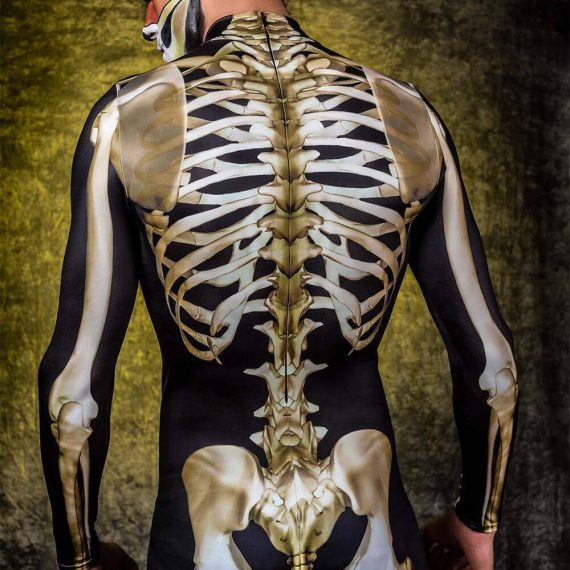 Male Skull Printed Vampire Halloween Costume Robot Cosplay Tights