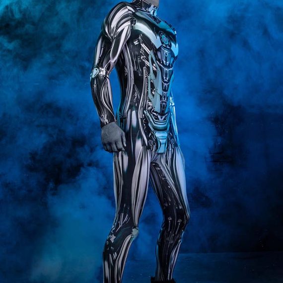 Male Skull Printed Vampire Halloween Costume Robot Cosplay Tights