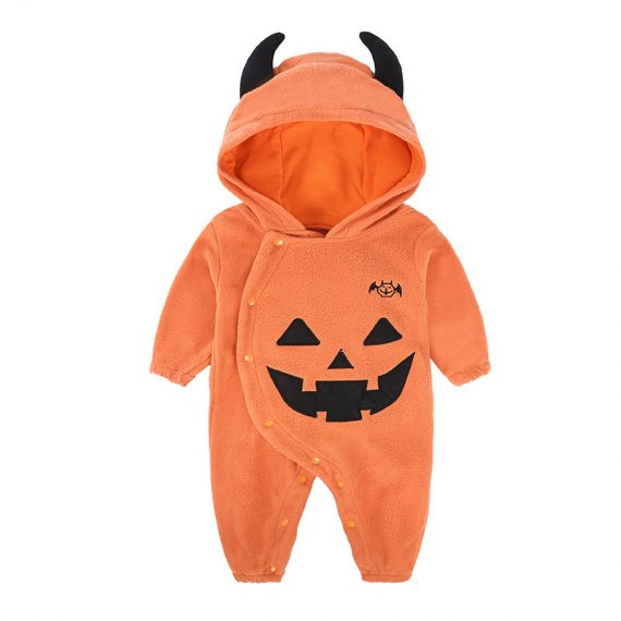 Children's Halloween costume infant and toddler pumpkin jumpsuit set