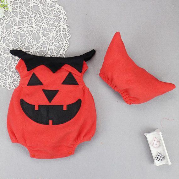 Children's Halloween costume infant and toddler pumpkin jumpsuit set
