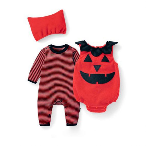 Children's Halloween costume infant and toddler pumpkin jumpsuit set