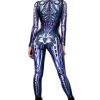 Halloween robot costume female sci-fi show bodysuit tights