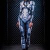 Halloween robot costume female sci-fi show bodysuit tights