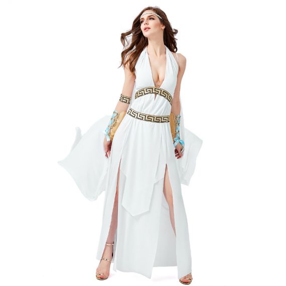 Halloween costume female ancient Greek mythology goddess cosplay gorgeous long dress