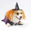 Halloween pet costume witch cosplay purple cloak with hat