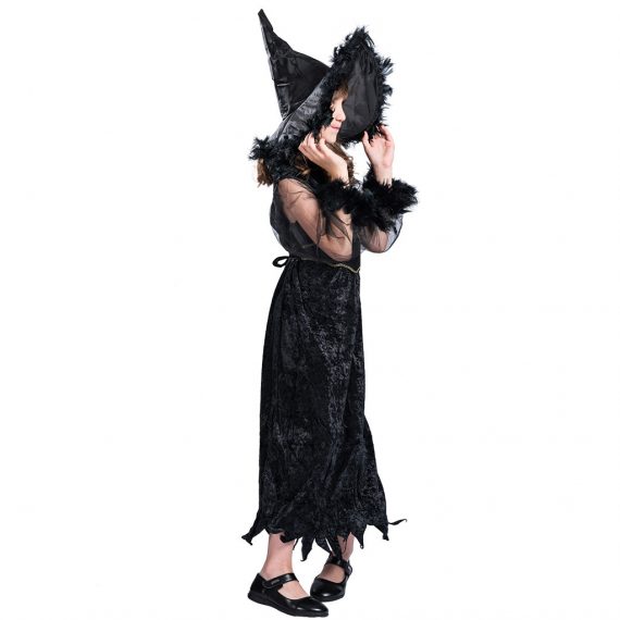Halloween kids costume black witch cosplay girls skirt suit