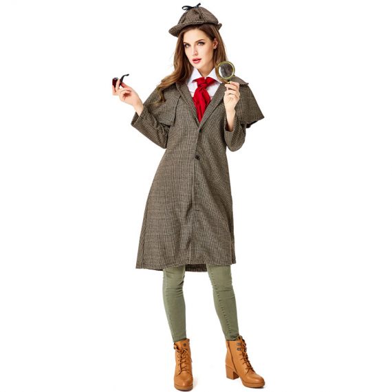 Halloween detective Sherlock Holmes cosplay unisex adults kids performance costume