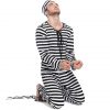 Halloween new white and black striped prisoner cosplay clothes couple set